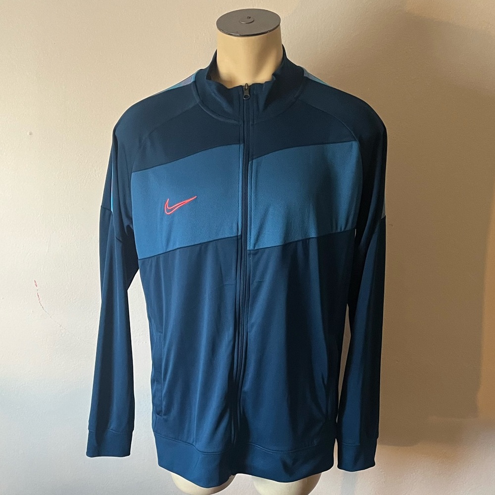 NIKE Dri-Fit Blue Color Block Track Jacket X Size : XL